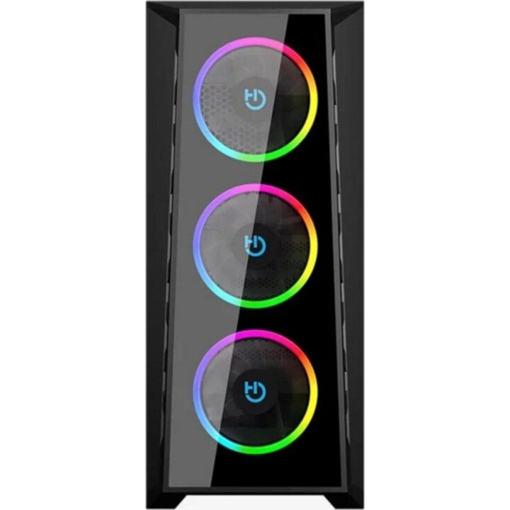 Torre PC Caja Hiditec MH12 Glass E-ATX ARGB 4 Ventiladores Cristal Templado USB-C Negra