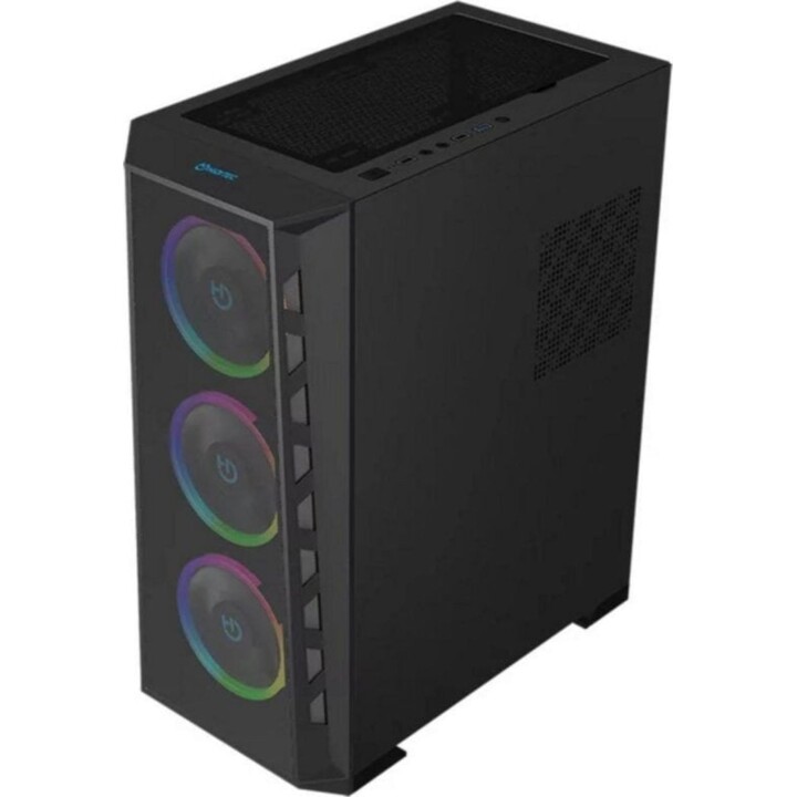 Chassi Torre para PC Hiditec MH12 E-ATX ATX Micro ATX ITX Vidro Temperado 4x Ventiladores ARGB Preto