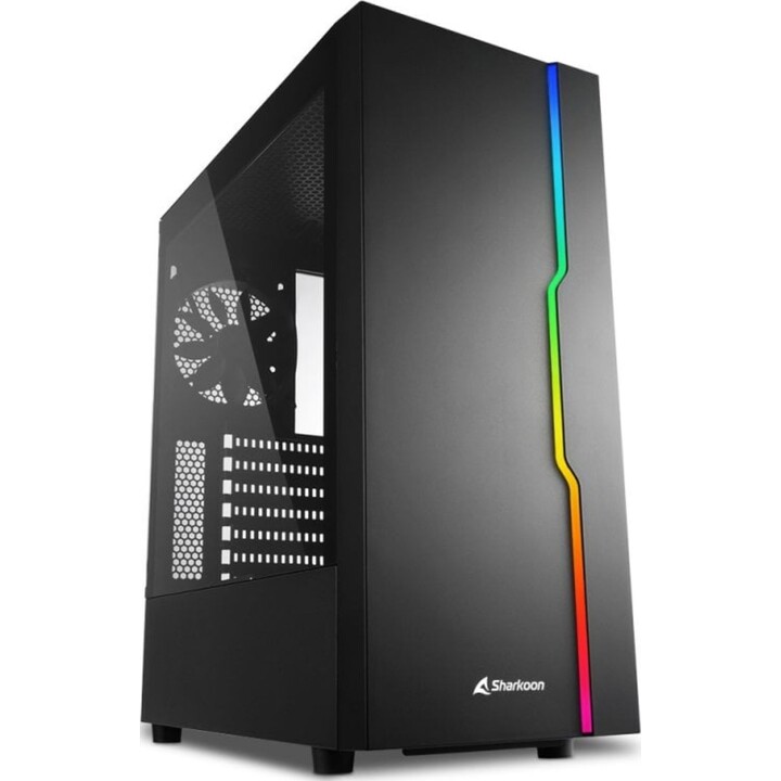 Sharkoon RGB Slider ATX PC Tower in vetro temperato USB 3.0 ARGB Nero
