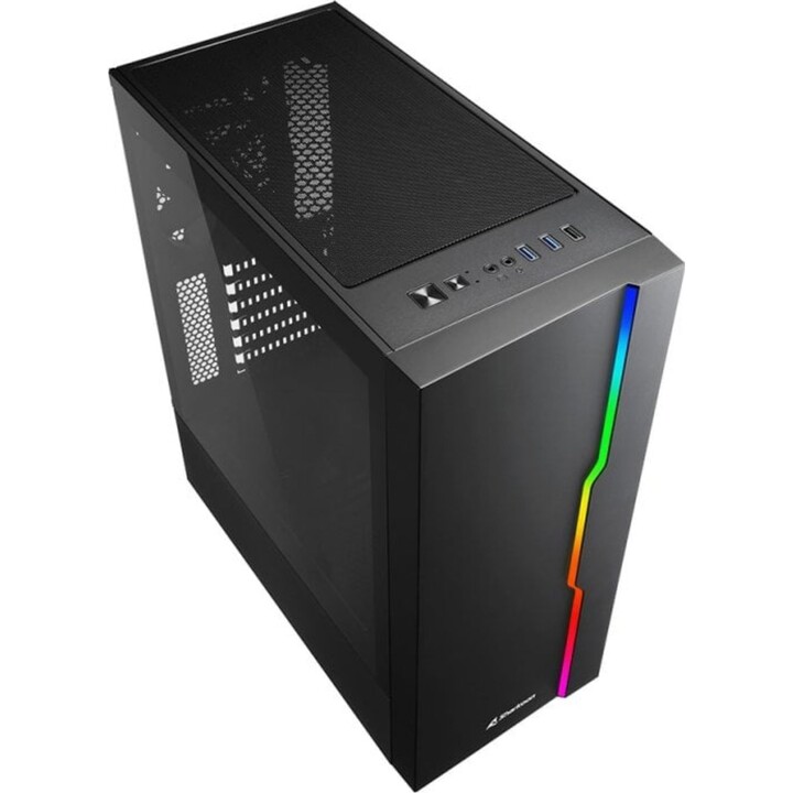 Sharkoon RGB Slider ATX PC Tower in vetro temperato USB 3.0 ARGB Nero
