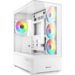 Tour PC Sharkoon AK6 RGB ATX Tower 4x Ventilateurs 9 Emplacements latéraux Crystal USB-C Blanc