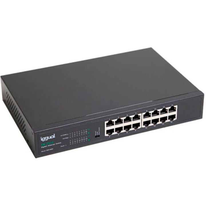 Iggual GES16000 IGG318324 Switch Gigabit Ethernet a 16 porte non gestito con montaggio a rack da 32 Gbps
