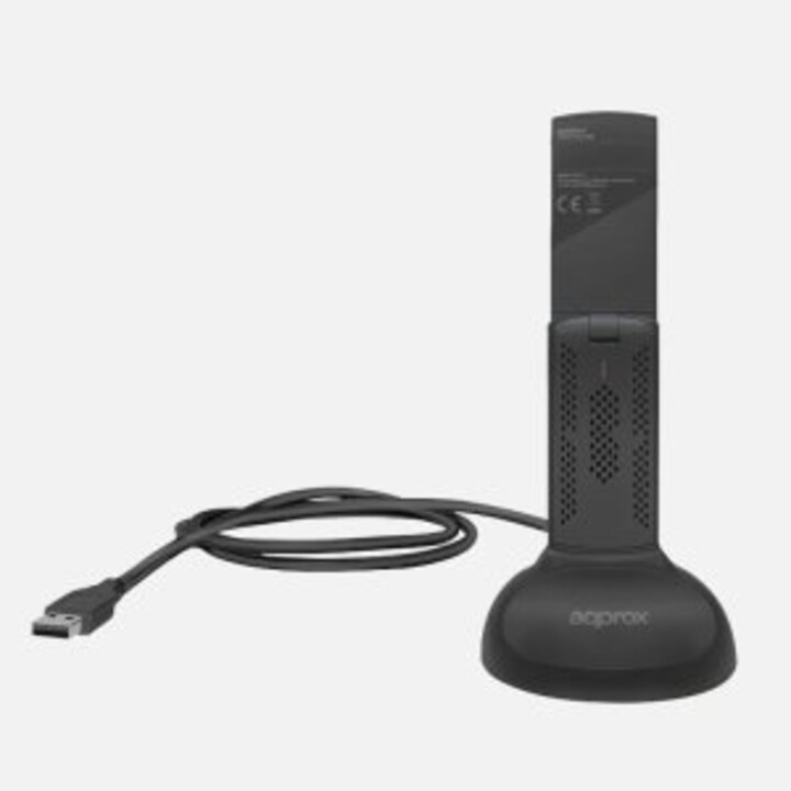 usb wifi 6e circa appusb5400 5400 mbps 2402 in 6 ghz antenna 5dbi base con cavo nero