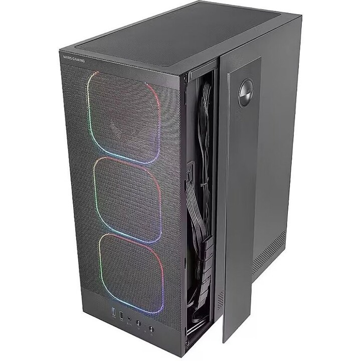 Mars Gaming MC-Nebula TACMARS-MCNEBULA ATX Midi Tower 4xARGB Fan TG Black