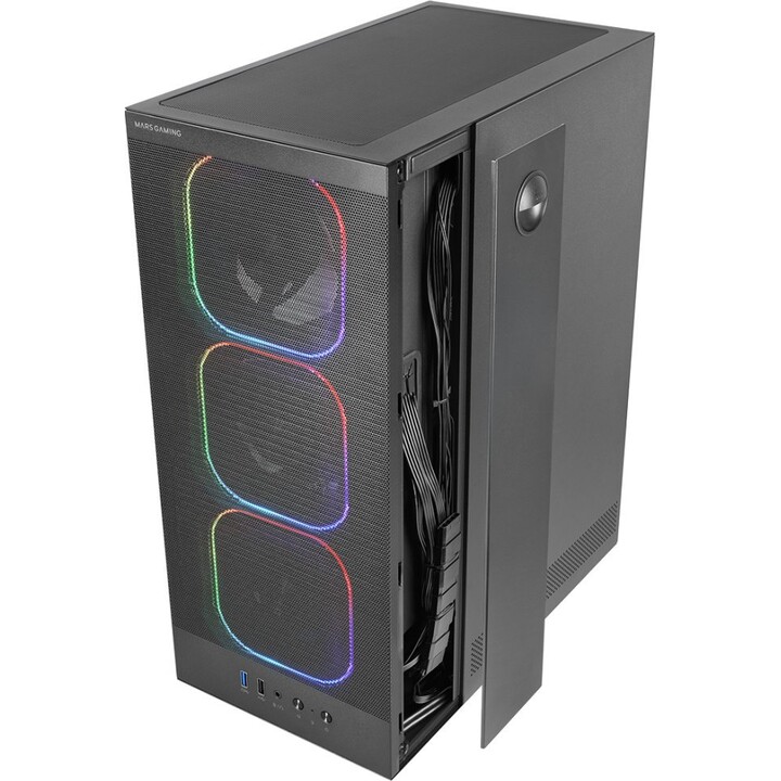 Mars Gaming MC-Nebula TACMARS-MCNEBULA ATX Midi Tower 4xARGB Fan TG Black