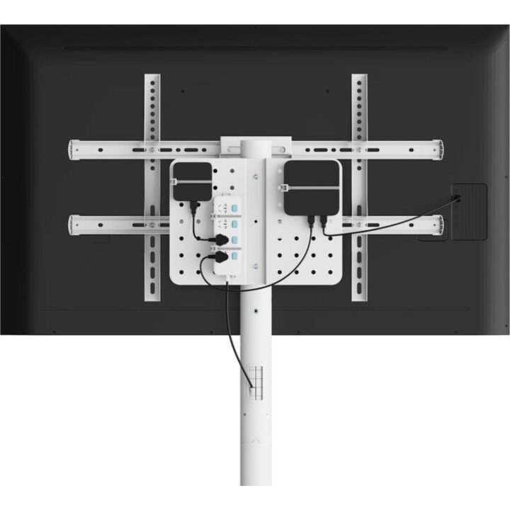 Carrello TV bianco Ewent EW1550, altezza regolabile, capacità 50 kg, inclinazione e rotazione 37-86"