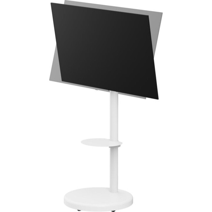 Carrello TV bianco Ewent EW1550, altezza regolabile, capacità 50 kg, inclinazione e rotazione 37-86"