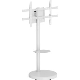 Ewent EW1550 White TV Cart, Height Adjustable, 50kg Capacity, 37-86″ Tilt and Swivel
