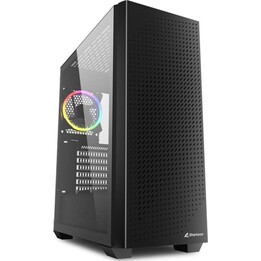 Sharkoon VS9 RGB Midi Tower PC Case with Tempered Glass and USB-C 3.2 - Black