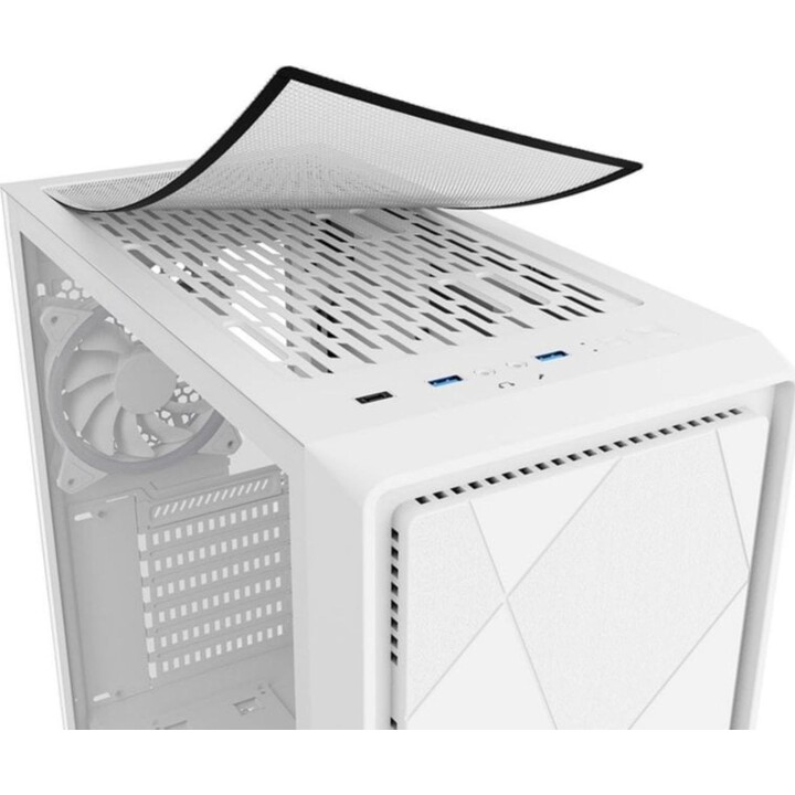 Sharkoon VS8 RGB Midi Tower PC Torre Vidro Temperado USB-C 3.2 Branco