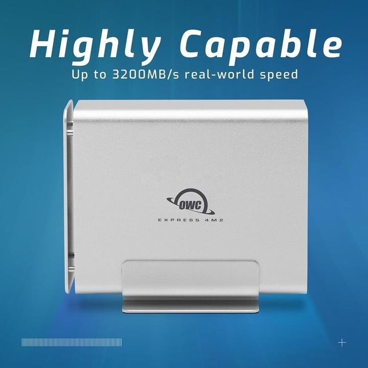 Express 4M2 Four-Slot USB4 (40Gb/s) External Storage Enclosure for NVMe M.2 2230 / 2242 / 2280 SSDs with SoftRAID