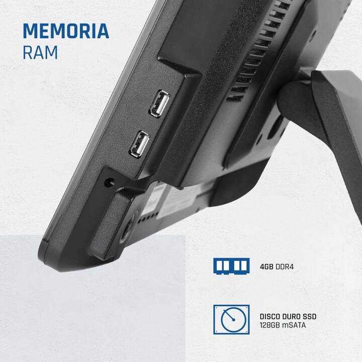 Iggual 15" Touch POS AIO WiFi, POS tudo-em-um, toque capacitivo, Intel N100, 12ª geração, 128GB SSD, 4GB RAM, preto