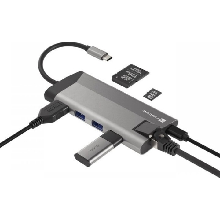 Natec Fowler Plus USB-C to USB3.0/HDMI/USB-C/RJ45/PD 3.0 Docking Station