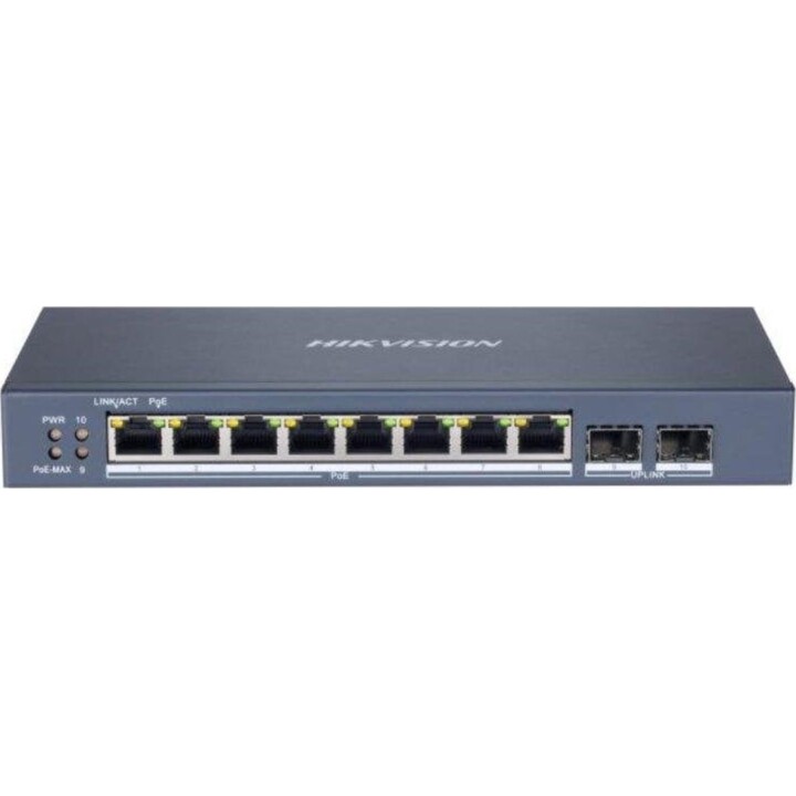 Hikvision DS-3E1510P-SI Commutateur métallique Gigabit PoE+ géré L2 à 8 ports