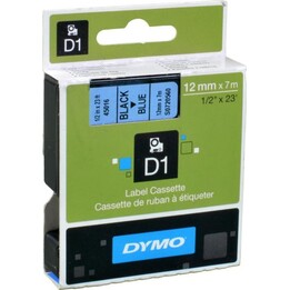 DYMO D1 Standard - Black on Blue - 12mm