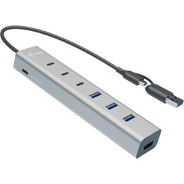 Concentrador I-Tec 7 puertos USB 5 Gbps modelo Charging Metal HUB protección y carga avanzada