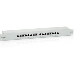 Equip 327316 Premium 16-Port Cat.5e Shielded Patch Panel 19" 1U Light Grey RJ45 Gold