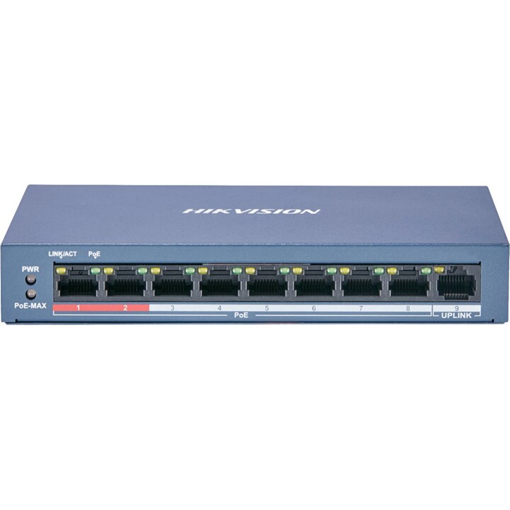 Hikvision DS-3E0109P-E/M(B) 8-Port Fast Ethernet Unmanaged PoE Switch