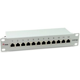 Equip 326523 12-Port Cat.6A Shielded Patch Panel 10" 1U Grey FTP