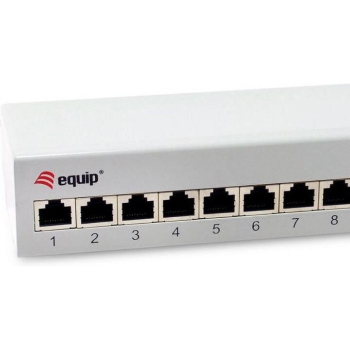 Equip 326522 Pannello patch schermato a 12 porte Cat.6A Desktop 500MHz Grigio
