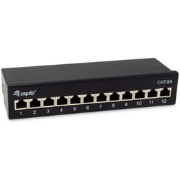 Equip 326622 12-Port Cat.6A Shielded Patch Panel Desktop Black 500MHz