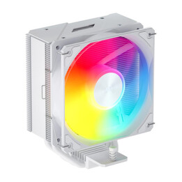 Ventoinha PWM de alto desempenho FSP Air Coolings para Intel LGA 1851/1700/1200 e AMD AM4/AM5, 120mm, com tampa superior branca.