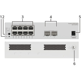 Huawei S210-8lp2j (8 x 10/100/1000Base-T-Anschlüsse (32 W PoE+), 2 x 2,5-Gbit/s-SFP-Anschlüsse, mit 1 x Netzteil, lüfterlos)