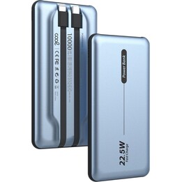 COOL Universal power bank 10,000 mAh PD 22.5W (2 cables) blue