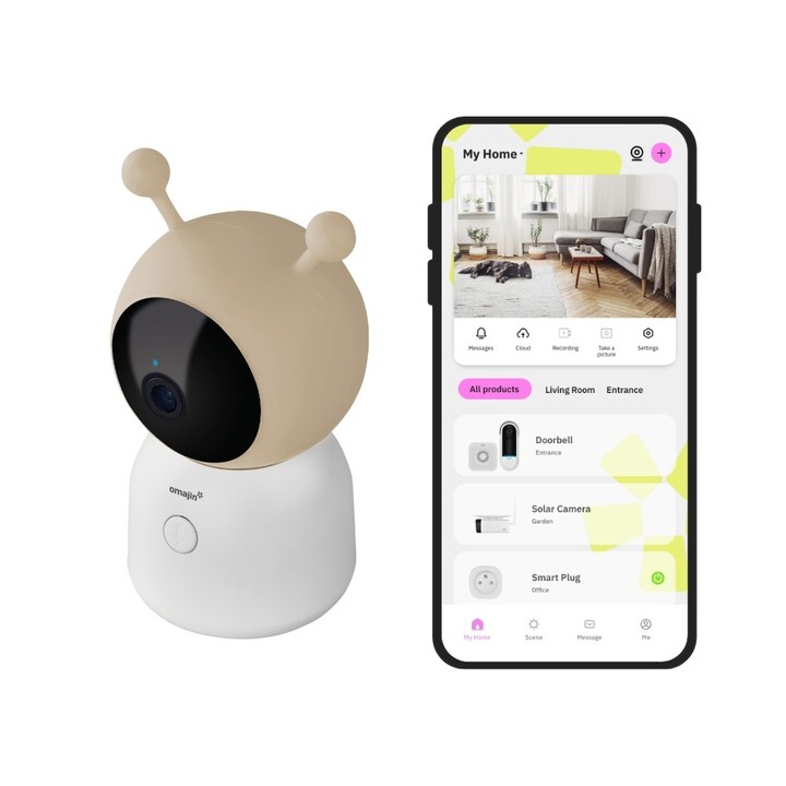 omajin by Netatmo OBC-01-EU video-monitor para bebés Wi-Fi/Ethernet Beige, Negro, Blanco