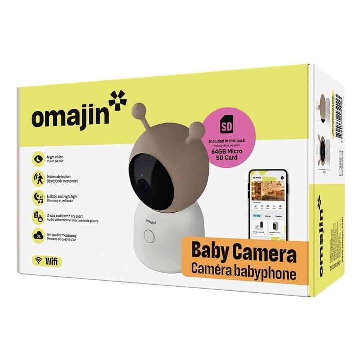 omajin by Netatmo OBC-01-EU video-monitor para bebés Wi-Fi/Ethernet Beige, Negro, Blanco