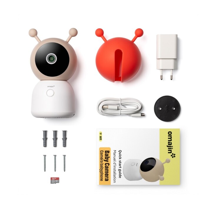 omajin by Netatmo OBC-01-EU video-monitor para bebés Wi-Fi/Ethernet Beige, Negro, Blanco