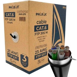 RJ45 FTP Cable Coil Phasak PHR 670 Cat.6/ 305m/ Dark Gray