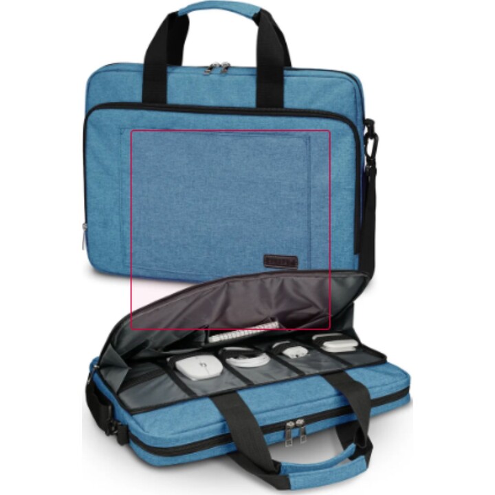 Pasta Subblim Air Padding 15,6" azul, interior acolchoado, bolso externo