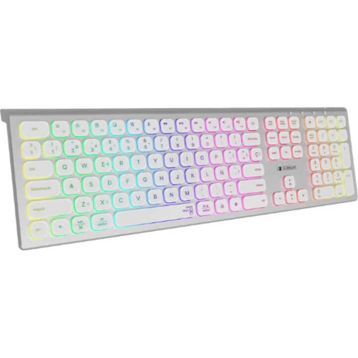 Subblim Master Backlit Multi-Device Wireless Keyboard Silver/White