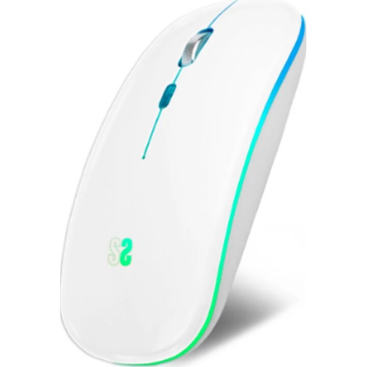 Subblim Kabellose Bluetooth-RGB-Dual-Flat-Optik-Maus mit bis zu 1600 DPI