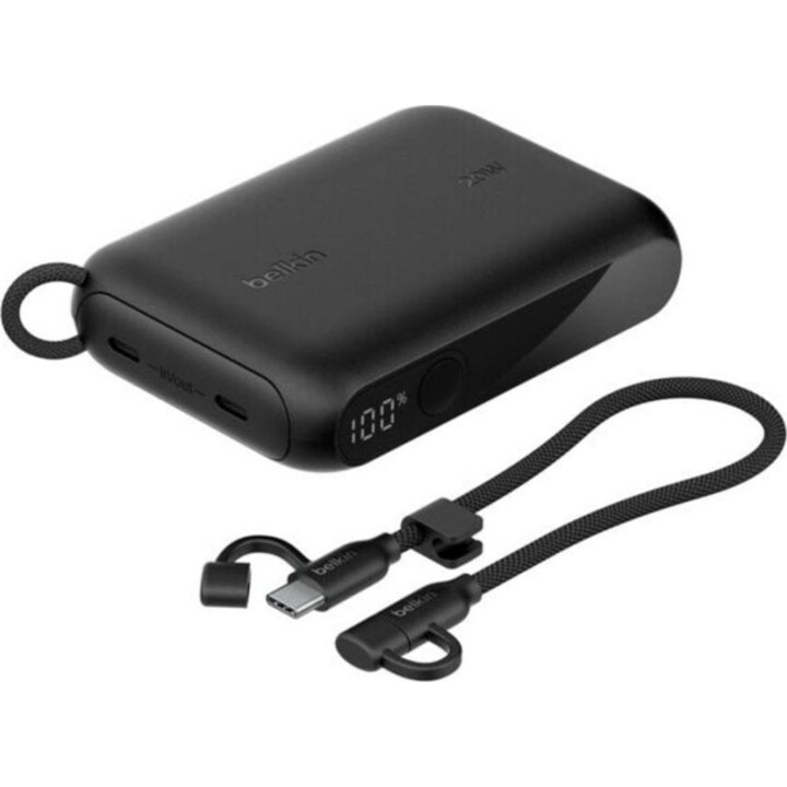 Batteria esterna Belkin BPB027HQBK da 10000 mAh con display integrato e ricarica rapida