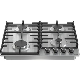 Gorenje G642ABX, Gas hob with 4 cooking zones and front-mounted ergonomic design control knobs, Stainless Steel