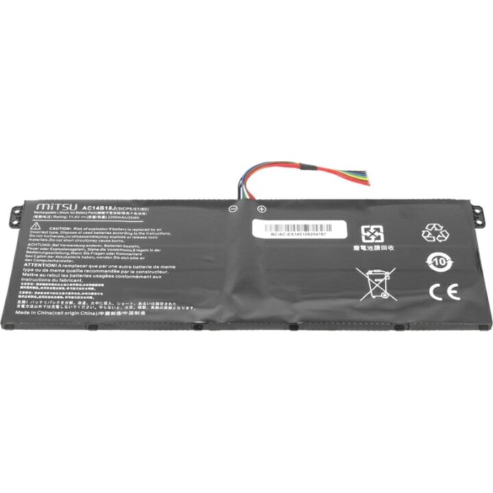 Bateria de laptop compatível com Mitsu para Acer AC14B18J 11,4V 2200 mAh