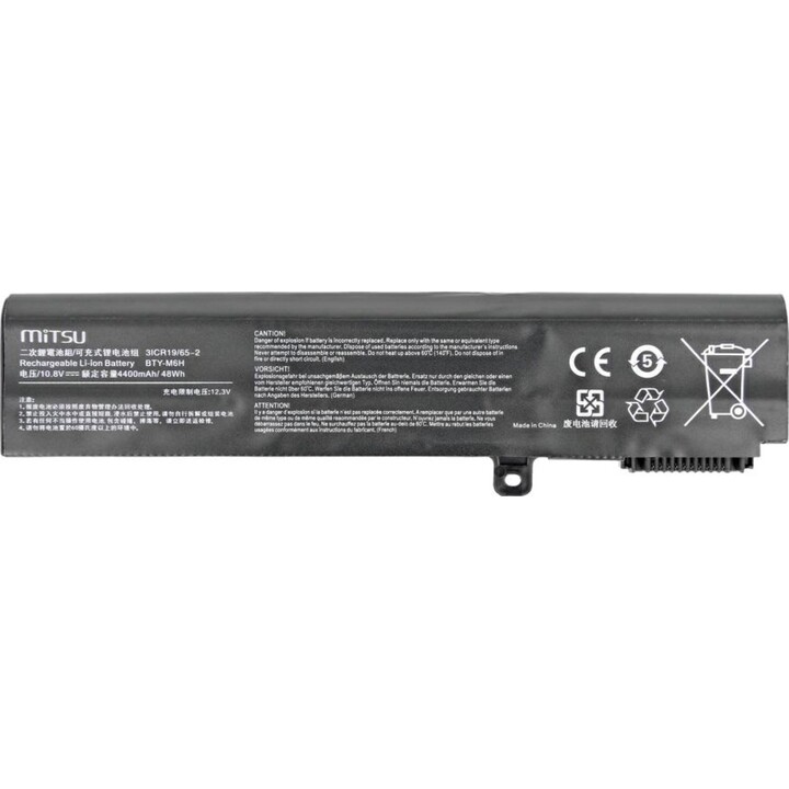 Bateria de laptop compatível com Mitsu para MSI BTY-M6H 10,8V 4400mAh