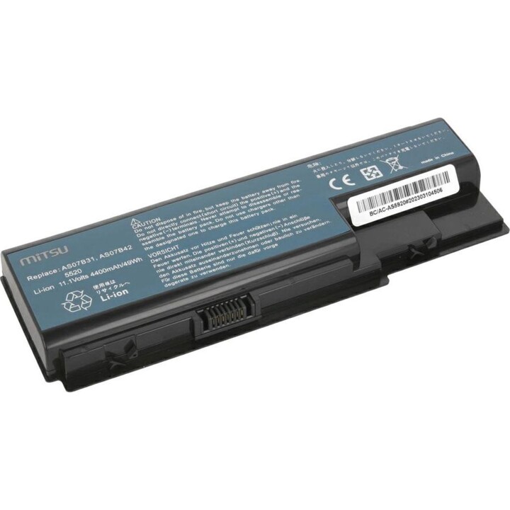 Bateria de laptop compatível com Mitsu para Acer AS07B31 11,1V 4400mAh