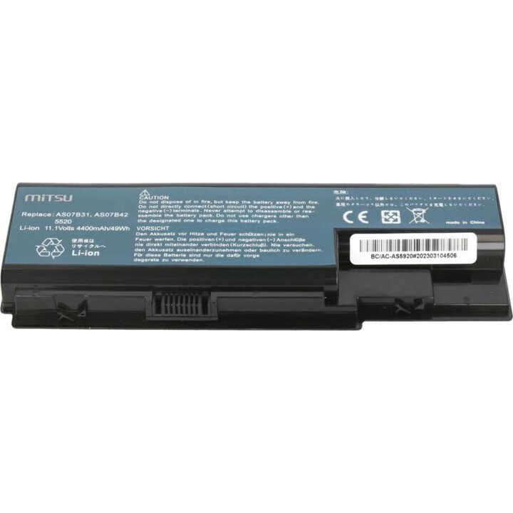 Bateria de laptop compatível com Mitsu para Acer AS07B31 11,1V 4400mAh