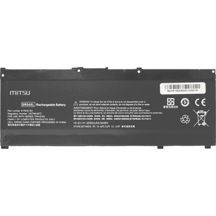 Batteria compatibile Mitsu per laptop HP SR04XL 15,4 V 3500 mAh
