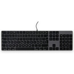 Teclado numérico USB-C KB-1843, 106 teclas, porta USB-C, alumínio, layout italiano (IT), macOS, cinza espacial