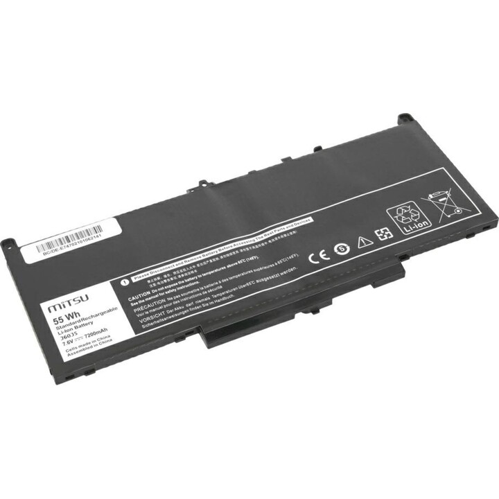 Batteria compatibile Mitsu per laptop Dell Latitude E7270 7,6 V 7200 mAh