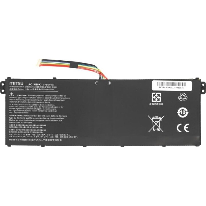 Mitsu Compatible Laptop Battery for Acer AC14B8K 15.2V 3600mAh