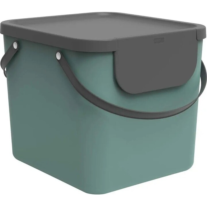 Rotho Albula 40L poubelle avec couvercle, vert
