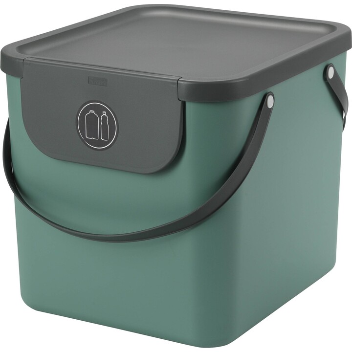 Rotho Albula 40L poubelle avec couvercle, vert