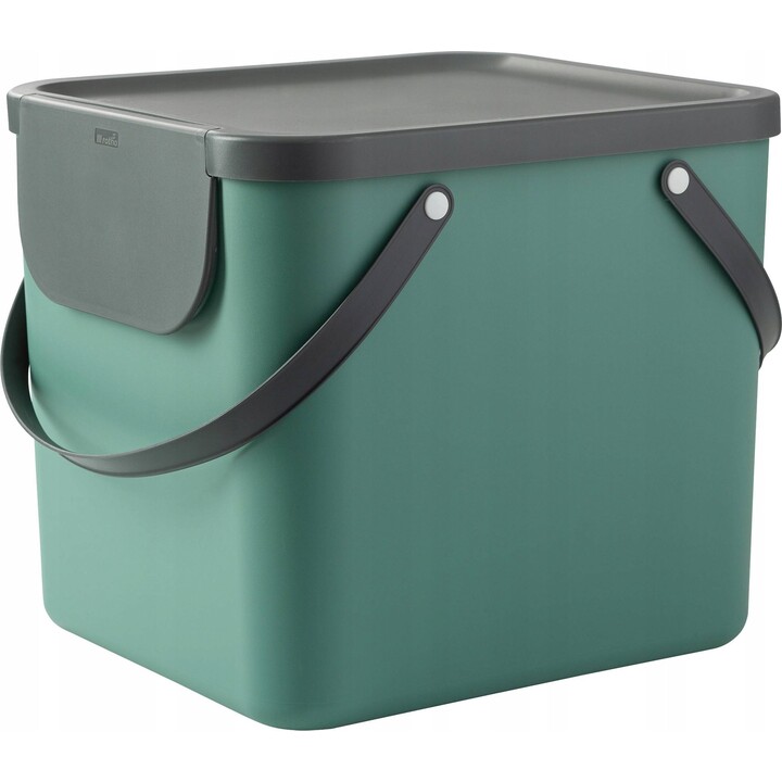 Rotho Albula 40L poubelle avec couvercle, vert