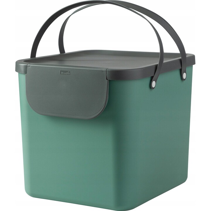 Rotho Albula 40L poubelle avec couvercle, vert