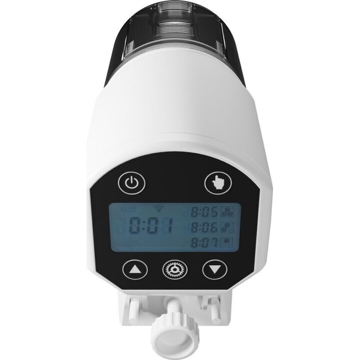 Tesla TSL-PC-059DW Futterautomat für Aquarien, Weiß/Schwarz
